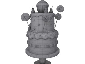 birthday cake cartoon Modèle 3D