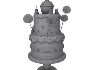 birthday cake cartoon 3D Model