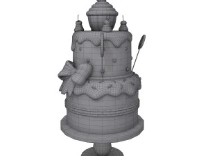 birthday cake cartoon 3D Model