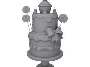 birthday cake cartoon Modèle 3D