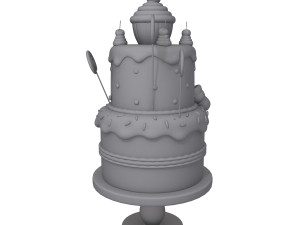 birthday cake cartoon Modèle 3D