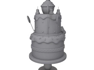 birthday cake cartoon 3D Model