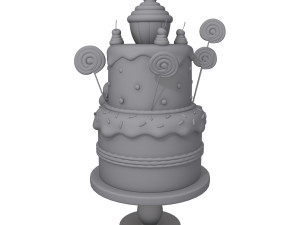 birthday cake cartoon Modèle 3D
