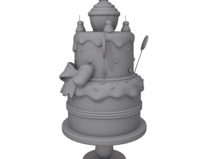 birthday cake cartoon Modèle 3D