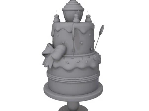 birthday cake cartoon 3D Model