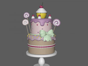 birthday cake cartoon 3D Model
