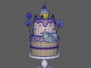 birthday cake cartoon 3D Model