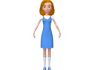 girl 06 cartoon 3D Model