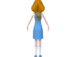 girl 06 cartoon 3D Model