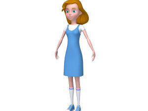 girl 06 cartoon Model 3D