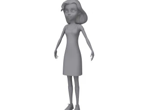 girl 06 cartoon 3D Model