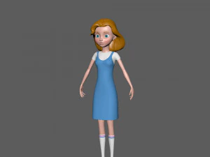 girl 06 cartoon 3D Model