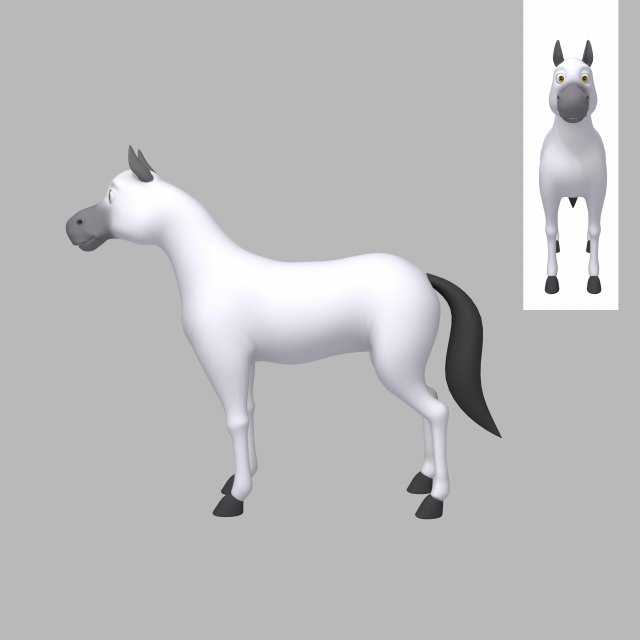 horse cartoon Modelo 3D .c4d .max .obj .3ds .fbx .stl .blend 