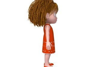 girl 05 cartoon 3D Model