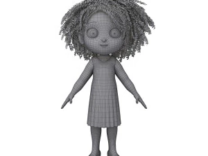 girl 05 cartoon 3D Model