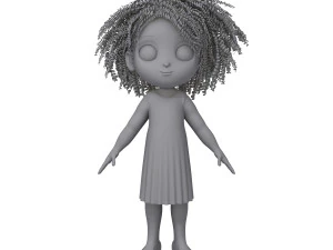 girl 05 cartoon 3D Model