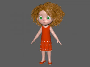 girl 05 cartoon 3D Model