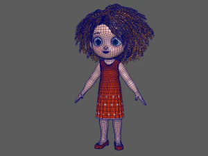 girl 05 cartoon 3D Model