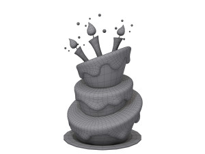 birthday cake 02 cartoon Modello 3D