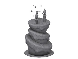 birthday cake 02 cartoon 3D Model
