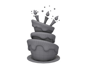 birthday cake 02 cartoon Modello 3D
