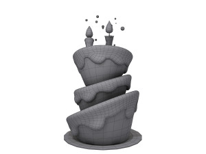 birthday cake 02 cartoon Modello 3D