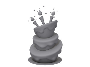 birthday cake 02 cartoon Modello 3D