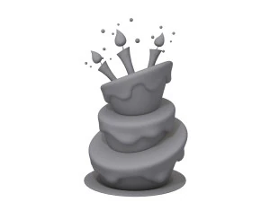 birthday cake 02 cartoon 3D Model
