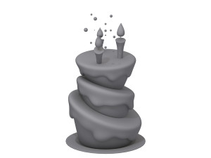 birthday cake 02 cartoon Modello 3D