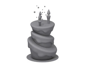birthday cake 02 cartoon 3D Model