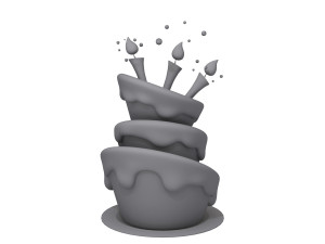 birthday cake 02 cartoon Modello 3D