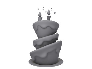 birthday cake 02 cartoon Modello 3D