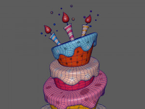 birthday cake 02 cartoon Modello 3D