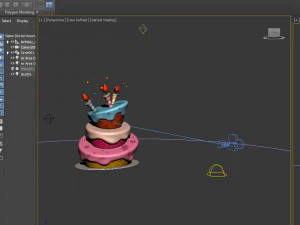 birthday cake 02 cartoon 3D Model