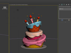 birthday cake 02 cartoon 3D Model