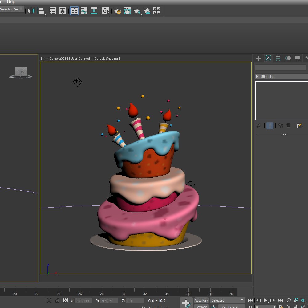 Birthday Cake 02 Cartoon 3D Модель In Сладости 3DExport