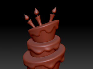 birthday cake 02 cartoon Modello 3D
