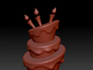 birthday cake 02 cartoon 3D Model