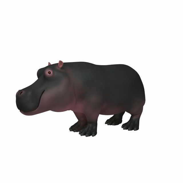 hippopotamus cartoon Modelo 3D .c4d .max .obj .3ds .fbx .stl .blend 
