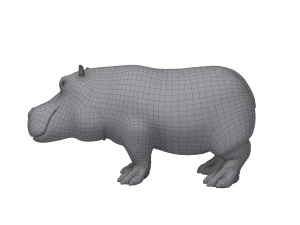 hippopotamus cartoon 3D Model