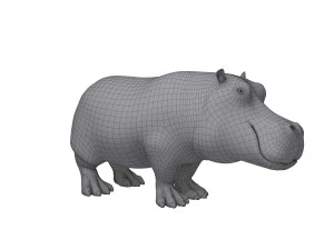 hippopotamus cartoon 3D Model