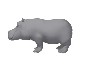 hippopotamus cartoon 3D Model