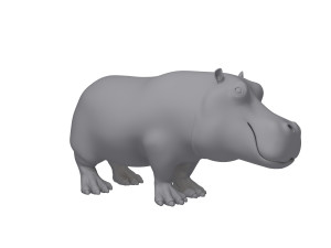 hippopotamus cartoon Modelo 3D