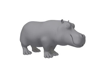 hippopotamus cartoon 3D Model