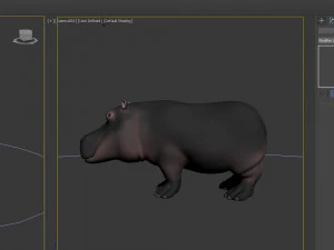 hippopotamus cartoon 3D Model