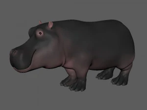 hippopotamus cartoon 3D Model