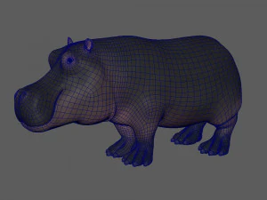 hippopotamus cartoon 3D Model
