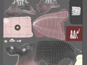 hippopotamus cartoon 3D Model