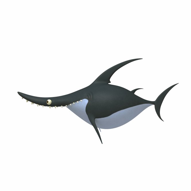 shark cartoon Modèle 3D .c4d .max .obj .3ds .fbx .stl .blend 