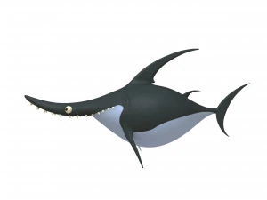 サメの漫画 3Dモデル